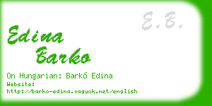 edina barko business card